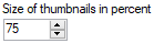 3. Size of thumbnails in percent
